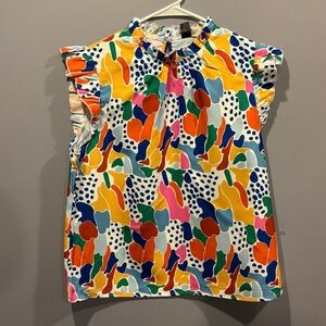 Colorful Abstract Print Women's Blouse